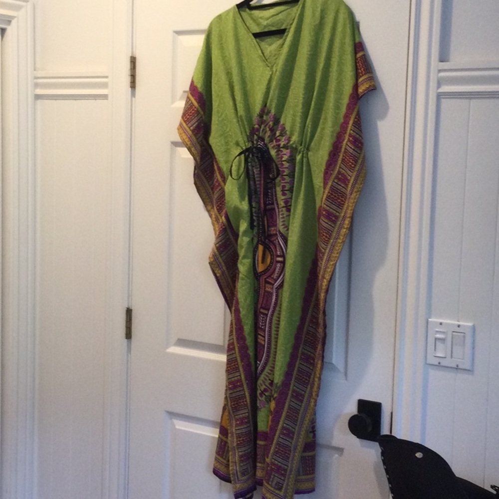 Green maxi caftan